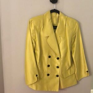 Beautiful chartreuse shantung silk jacket.